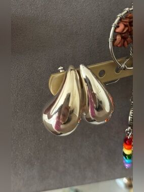 Silver Teardrop Statement Earrings